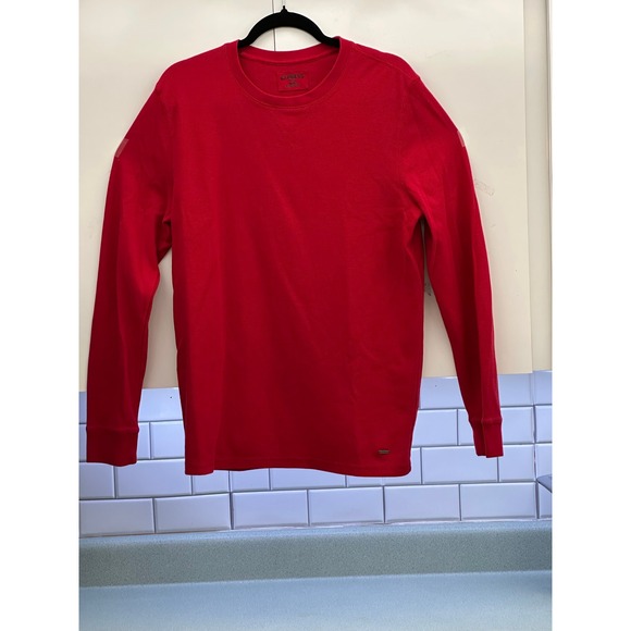 Express Other - Express Mens Red Waffle Knit Thermal Long Sleeve Shirt Crew Neck Large